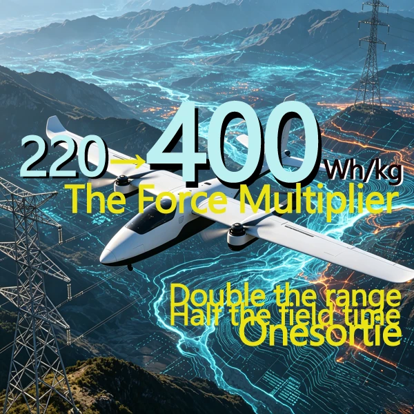 400Wh/kg UAV battery comparison for long endurance mapping