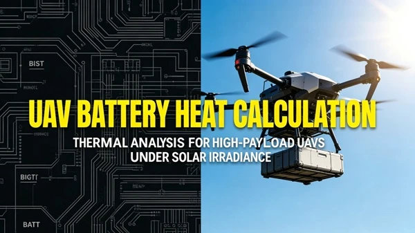 Heavy-lift UAV with battery pack undergoing temperature rise calculation